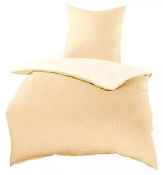 Двусторонний комплект постельного белья из 2-х сатиновых бежевых хлопка 135х200, 80х80 см Haus und Deko