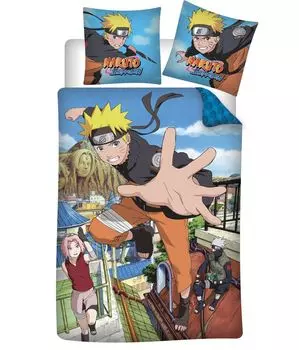 Двусторонний комплект постельного белья Naruto Shippuden 135 х 200 см, 100% хлопок Aymax
