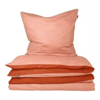 Двусторонний комплект постельного белья Schiesser | Ренфорс | 100% хлопок экологически чистого производства | 135х200см + 80х80см | терракота