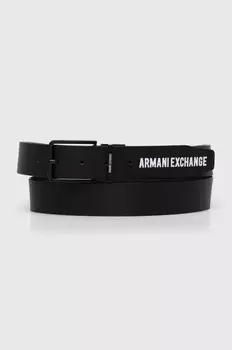 Двусторонний кожаный ремень Armani Exchange, черный