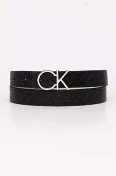 Двусторонний кожаный ремень Calvin Klein, черный