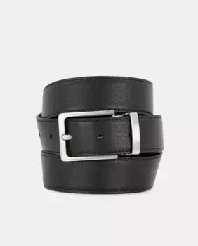 Двусторонний кожаный ремень черного и коричневого цветов Dustin, черный