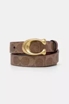 Двусторонний кожаный ремень Coach, бежевый