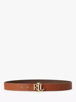 Двусторонний кожаный ремень для делового костюма Ralph Lauren, светло-коричневый/коричневый
