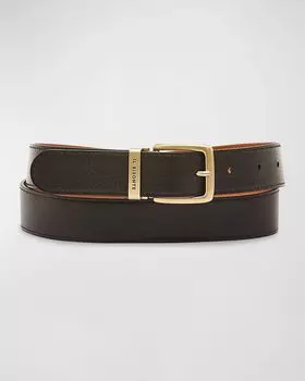 Двусторонний кожаный ремень Esperia Il Bisonte, цвет Caramel / Black