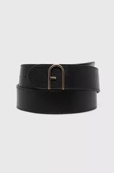 Двусторонний кожаный ремень Furla, черный