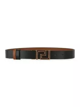 Двусторонний кожаный ремень Greca Versace, черный