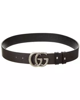 Двусторонний кожаный ремень Gucci, черный