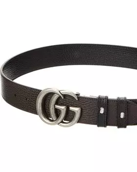 Двусторонний кожаный ремень Gucci, черный