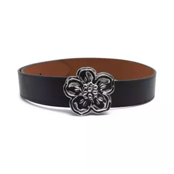 Двусторонний кожаный ремень Kenzo, черный