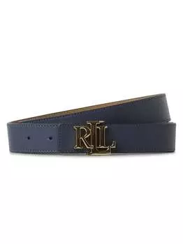 Двусторонний кожаный ремень Lauren Ralph Lauren, индиго