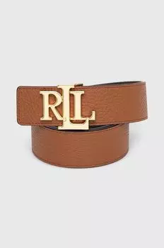Двусторонний кожаный ремень Lauren Ralph Lauren, коричневый