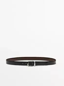 Двусторонний кожаный ремень Massimo Dutti, черный