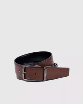 Двусторонний кожаный ремень Miguel Bellido, коричневый