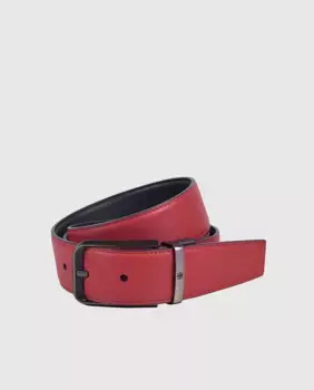 Двусторонний кожаный ремень Olimpo, красный