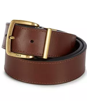 Двусторонний кожаный ремень Polo Ralph Lauren, коричневый