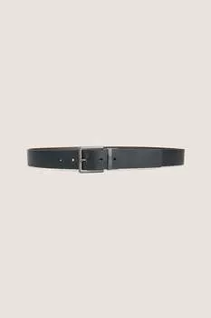 Двусторонний кожаный ремень с металлической пряжкой Armani Exchange, черный