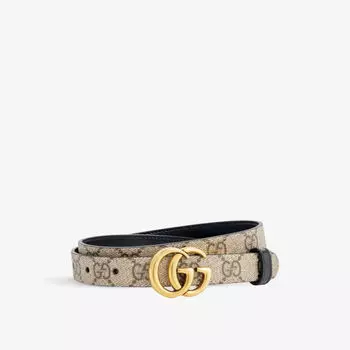 Двусторонний кожаный ремень с пряжкой с логотипом Gucci, черный