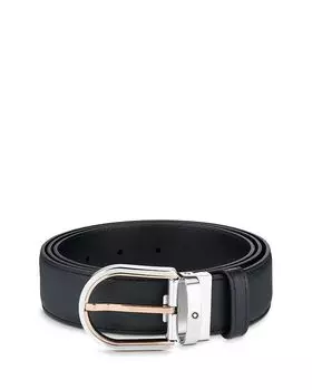 Двусторонний кожаный ремень с пряжкой в форме подковы Montblanc