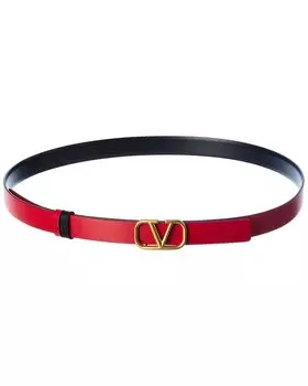 Двусторонний кожаный ремень Valentino VLogo шириной 20 мм, черный