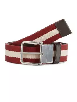 Двусторонний кожаный ремень в полоску Colimar Bally, красный