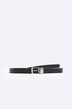 Двусторонний кожаный ремень ZARA, черный