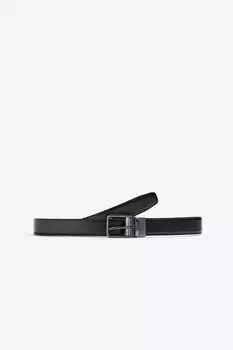 Двусторонний кожаный ремень Zara, черный