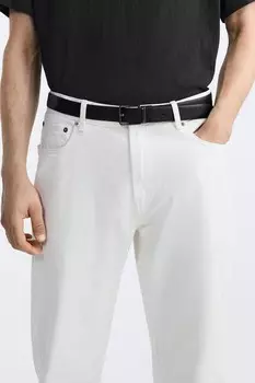 Двусторонний кожаный ремень ZARA, цвет leather