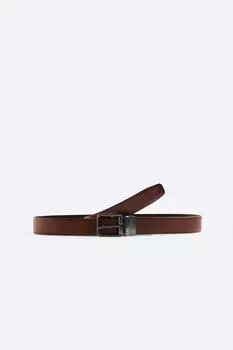 Двусторонний кожаный ремень ZARA, коричневый
