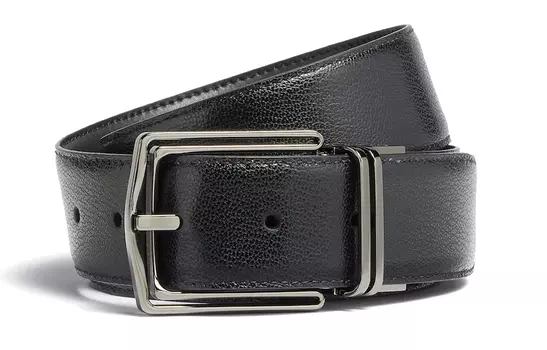 Двусторонний кожаный ремень Zegna Ermenegildo Zegna, черный
