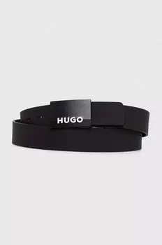 Двусторонний кожаный ремешок Hugo, черный