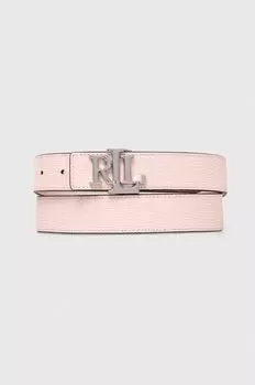 Двусторонний кожаный ремешок Lauren Ralph Lauren, розовый