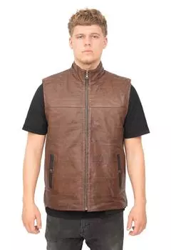 Двусторонний кожаный жилет коричневого цвета Preston Infinity Leather, коричневый