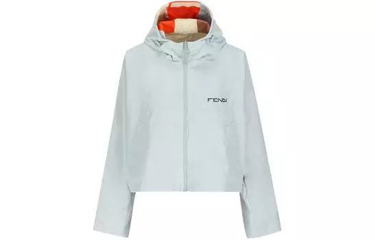 Двусторонний куртка с капюшоном на молнии FENDI, синий