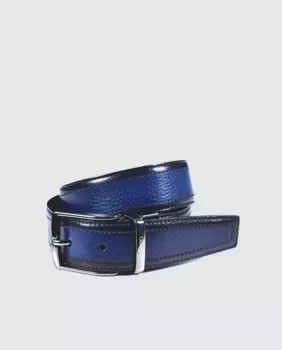 Двусторонний мужской ремень темно-синего и черного цвета Olimpo, мультиколор