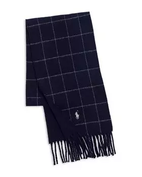 Двусторонний мужской шарф Polo Ralph Lauren, цвет Blue
