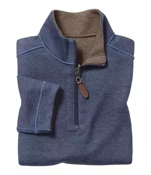 Двусторонний однотонный пуловер с молнией на четверть и длинными рукавами Johnston & Murphy для маленьких/больших мальчиков 4–16 лет, синий