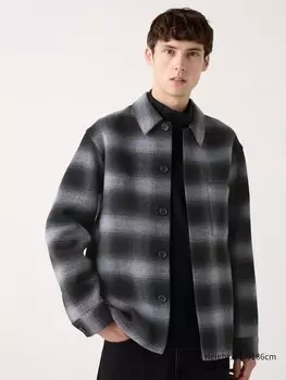 Двусторонний пиджак-рубашка Uniqlo, серый