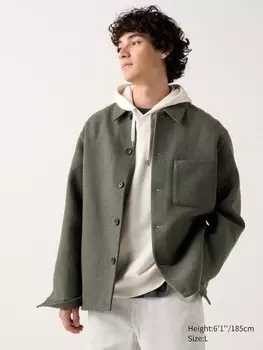 Двусторонний пиджак-рубашка Uniqlo, зеленый