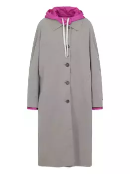 Двусторонний плащ с капюшоном MIU MIU, серый