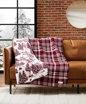 Двусторонний плед в клетку, 50 x 70 дюймов Weatherproof, красный