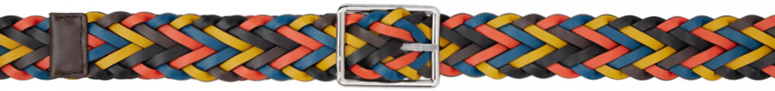 Двусторонний плетеный кожаный ремень Paul Smith