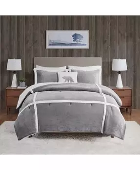 Двусторонний плюш Orlen для шерпа, 3 шт. Комплект одеял, Твин Woolrich, серый