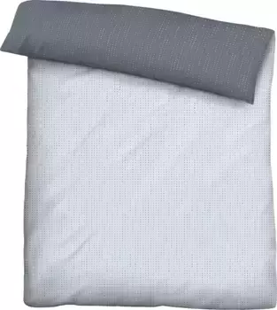 Двусторонний пододеяльник Biberna "Mix & Match 200х200 см, цвет rauchblau/Punkte