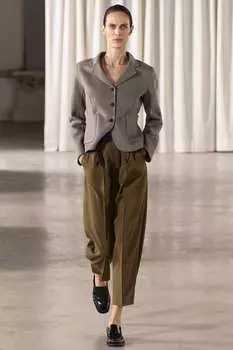 Двусторонний приталенный пиджак ZARA, серо-зеленый