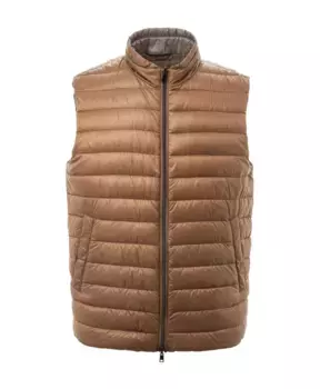 Двусторонний пуховик без рукавов Herno, коричневый