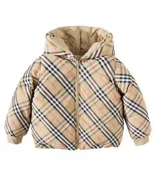 Двусторонний пуховик Burberry Check Burberry Kids, цвет sand ip check