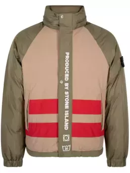 Двусторонний пуховик Olive из коллаборации со Stone Island Supreme, зеленый