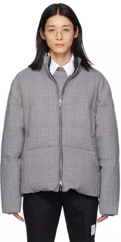 Двусторонний пуховик с 4 перекладинами Black & White Черный/Белый Thom Browne