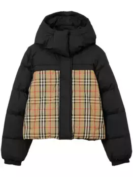 Двусторонний пуховик в клетку Haymarket Check BURBERRY, черный